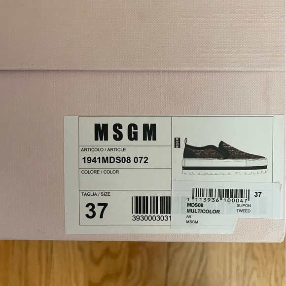 MSGM Multicolor Tweed Platform Slip-on Sneakers - Picture 7 of 14